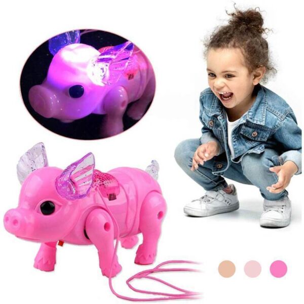 Brinquedo elétrico, porco andando com musica, elétrico e luminoso - Loja Oficial | XploudShop