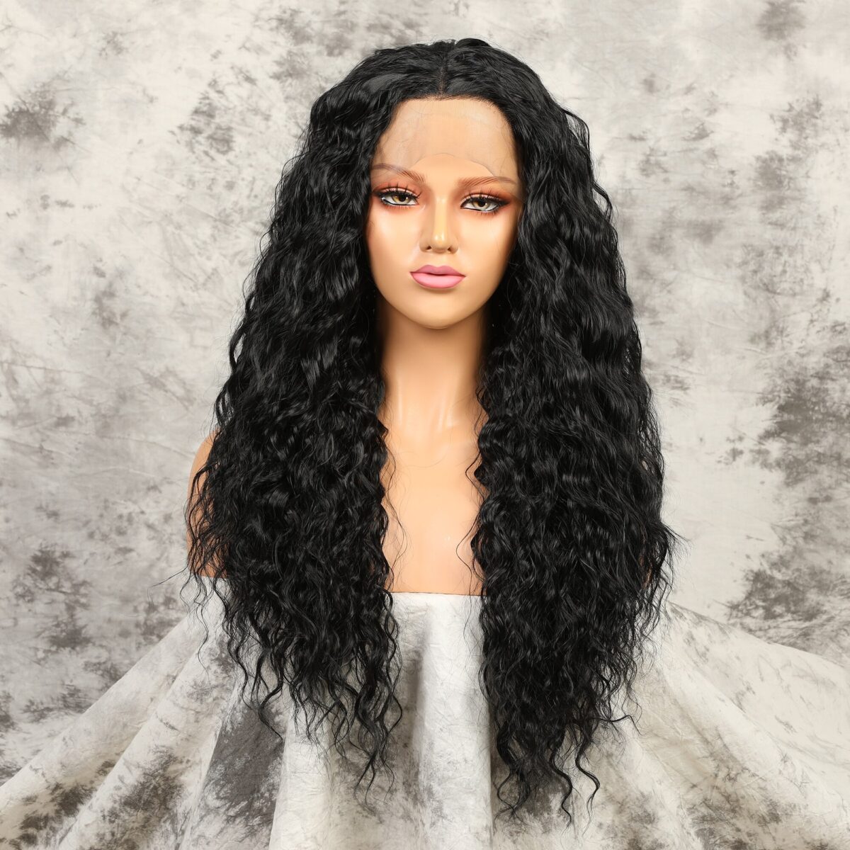 Front Lace Wig Fashion Cacheado Longo Preto Kinky II - Loja Oficial | XploudShop