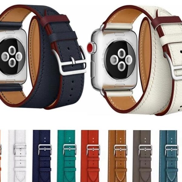 Pulseira de Volta Simples ou Volta Dupla em Couro Legítimo de Alta Qualidade para Apple Watch - Loja Oficial | XploudShop