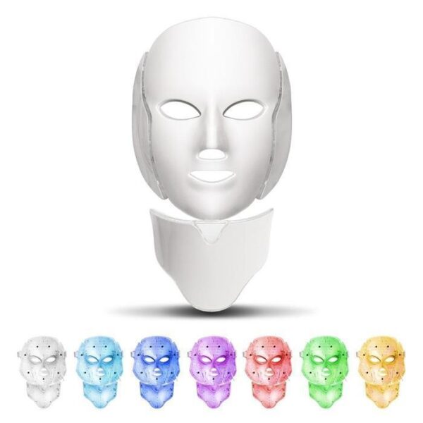 Máscara e Pescoço 7 Cores LED Tratamento Facial Estético Fototerapia - Loja Oficial | XploudShop